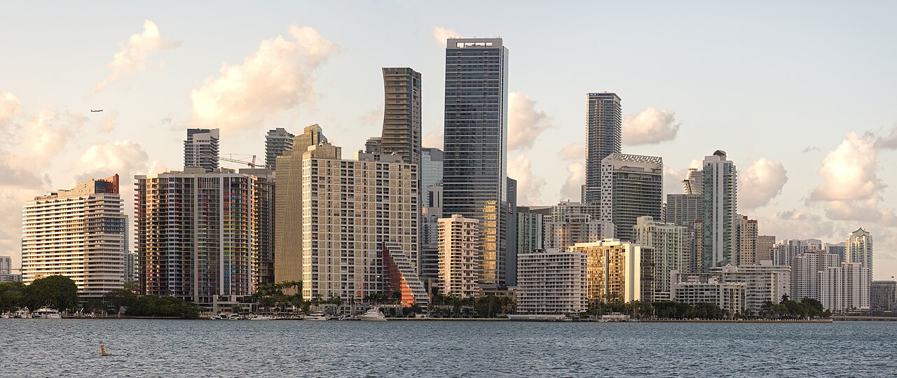 Miami buildings along the Biscayne Bay waterfront
